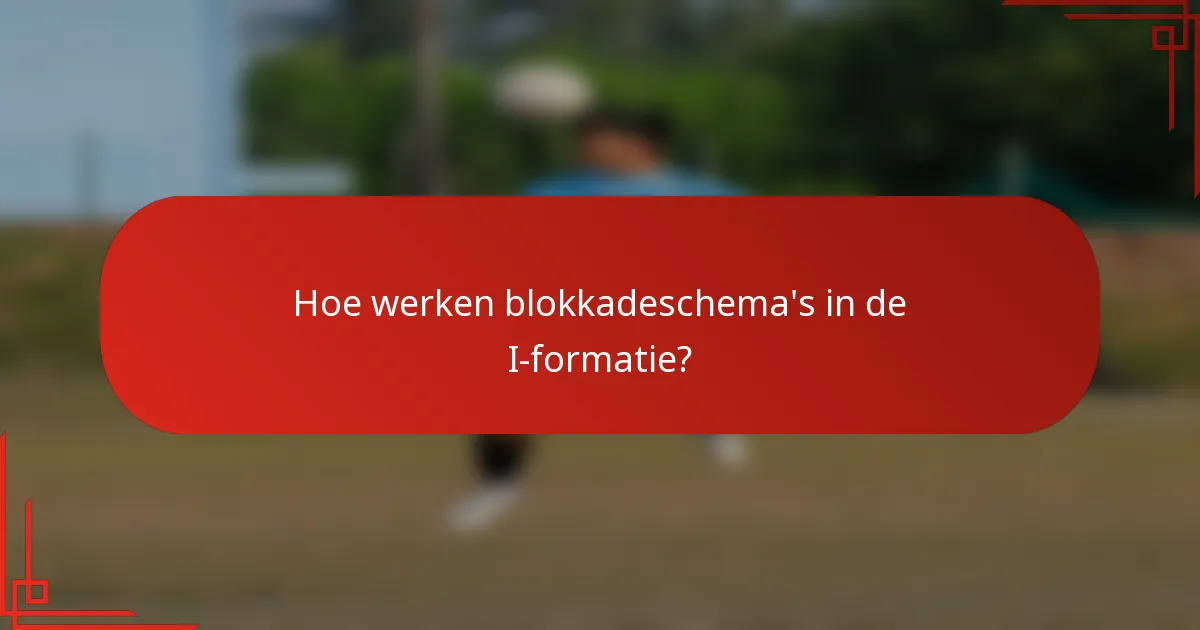 Hoe werken blokkadeschema's in de I-formatie?