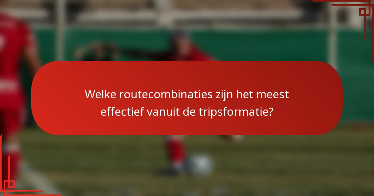 Welke routecombinaties zijn het meest effectief vanuit de tripsformatie?