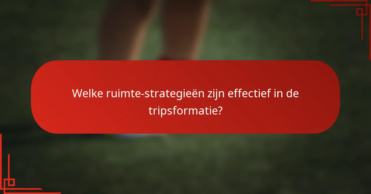 Welke ruimte-strategieën zijn effectief in de tripsformatie?